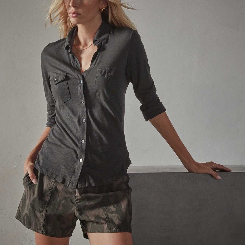 Grey James Perse Slub Side Panel shirt